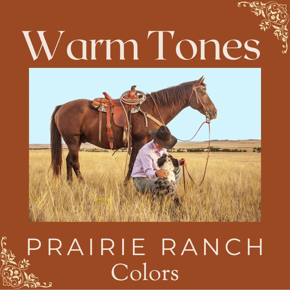 Rusty, burnt orange, and cream hues